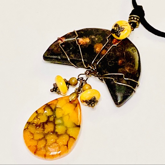 JK Designs Jewelry - FAR AWAY LANDS Poppy Jasper Tribal Dance Necklace